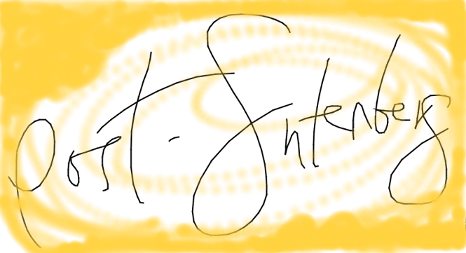 Regressive scribbles, via fingertip on tablet screen, within minutes of discovering this new medium on Gmail