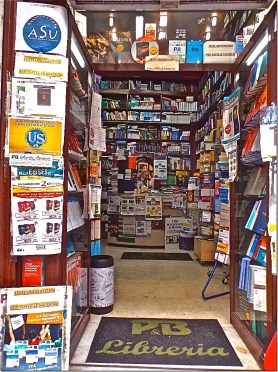 Will the online ‘libreria’ or bookshop, where this picture was taken, replace the ‘biblioteca’ -- the Italian for library – everywhere, in the digital revolution? - photograph: MIL22 