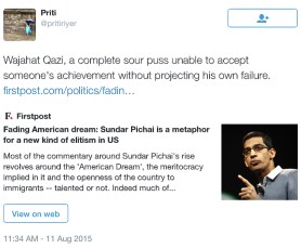sundar pichai supporter tweet